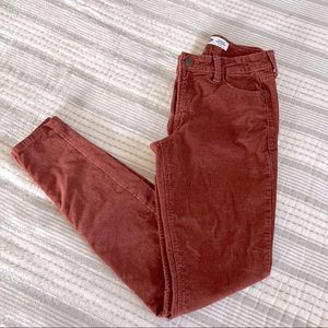 Skinny Rust Corduroy Pants